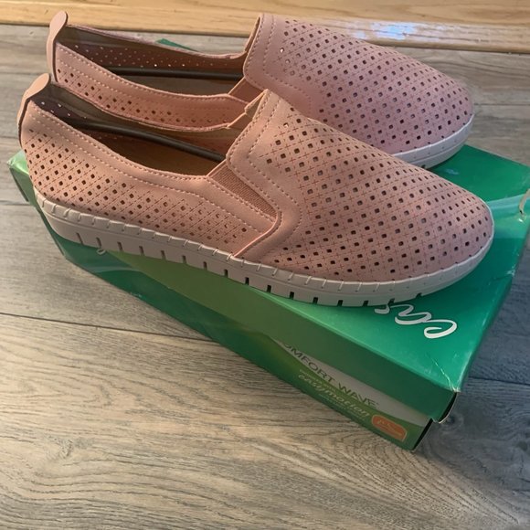 NWT EASY STREET FRESH SLIP ON‎ PERFORATED SNEAKER SHOES BLUSH GORE 7.5 - Picture 5 of 11